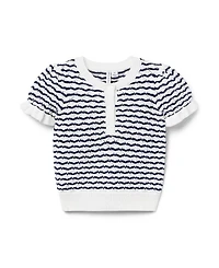 Janie and Jack Unisex Wavy Striped Pointelle Sweater Top - Little Kid, Big Kid