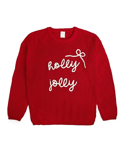 Sweet Wink Women's Holly Jolly Bow Christmas Knit Sweaters