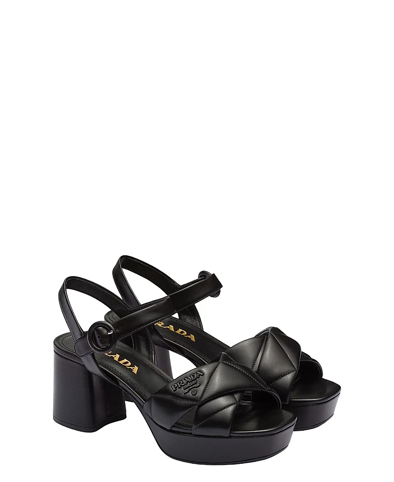 Prada Women's Quilted Nappa Leather Platform Sandals