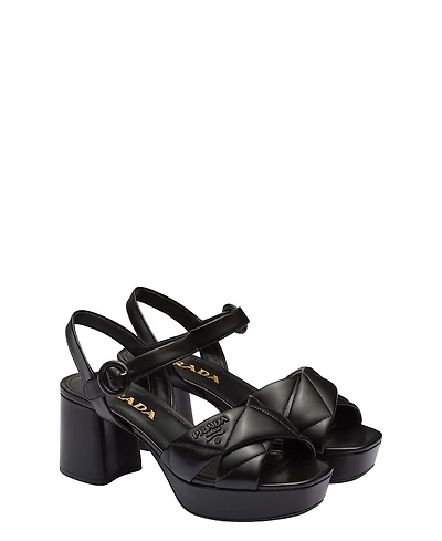Prada Women's Quilted Nappa Leather Platform Sandals
