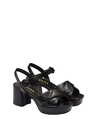 Prada Women's Quilted Nappa Leather Platform Sandals