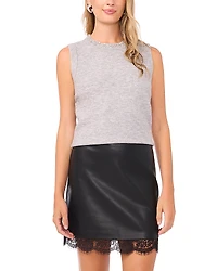 Vince Camuto Rhinestone Neck Sleeveless Sweater