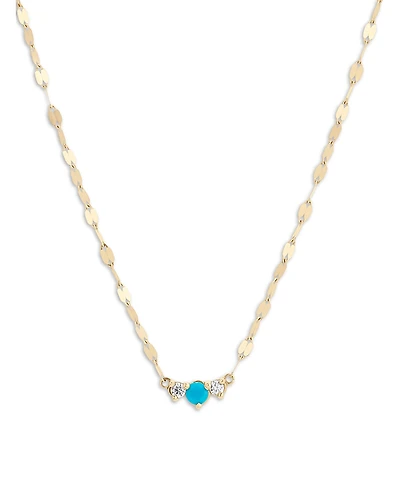 Lana Jewelry 14K Yellow Gold Turquoise & Diamond Pendant Necklace, 18