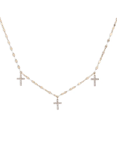 Lana Jewelry Diamond Pave Cross Triple Pendant Necklace