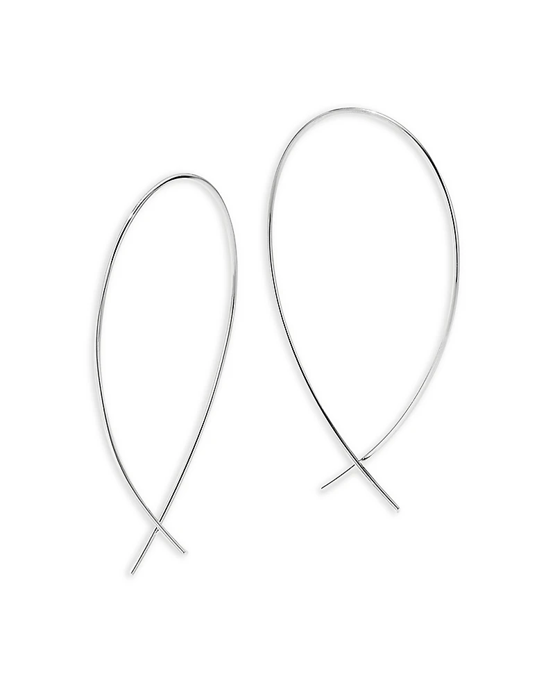Lana Jewelry 14K Yellow Gold or 14K White Gold Upside Down Hoop Threader Earrings