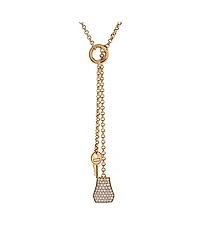 Pre-Owned Hermes Small Kelly Clochette Pendant Necklace 18K Rose Gold with Diamonds, 15