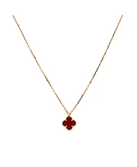 Pre-Owned Van Cleef & Arpels Sweet Alhambra Pendant Necklace 18K Rose Gold and Carnelian