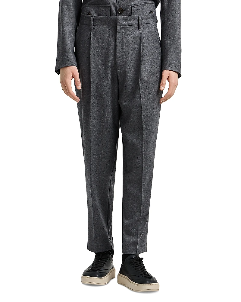 Emporio Armani Relaxed Fit Wool Trousers
