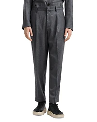 Emporio Armani Relaxed Fit Wool Trousers