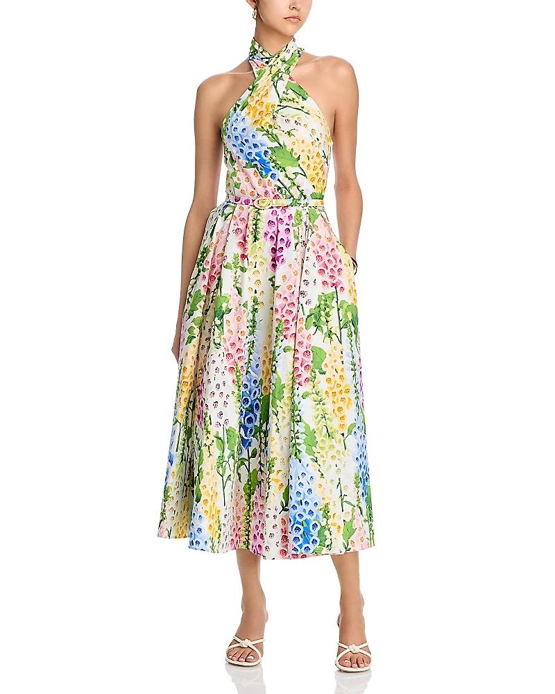 Oscar de la Renta Halter Poplin Dress
