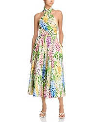 Oscar de la Renta Halter Poplin Dress