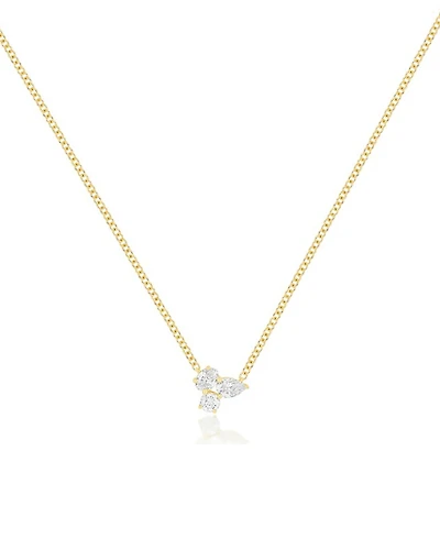 Ef Collection Diamond Mixed Cut Cluster Pendant Necklace