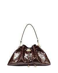 Jimmy Choo Cinch M Shiny Embossed Leather Shoulder Bag