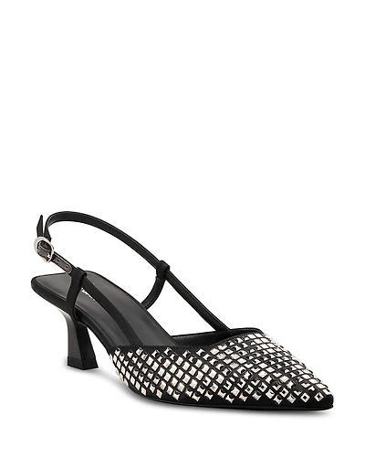 Stuart Weitzman Women's Vinnie Embellished 50 Slingback Pumps