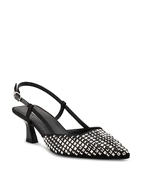 Stuart Weitzman Women's Vinnie Embellished 50 Slingback Pumps