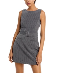 French Connection Minka Belted Pinstripe Dress