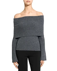 Theory Foldover Off-the-Shoulder Sweater