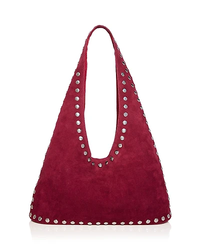 Aqua Studded Suede Hobo Bag - Exclusive