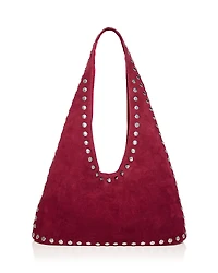 Aqua Studded Suede Hobo Bag - Exclusive