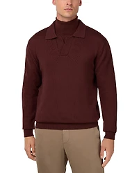 Boggi Milano Knitted Merino Wool Polo Shirt