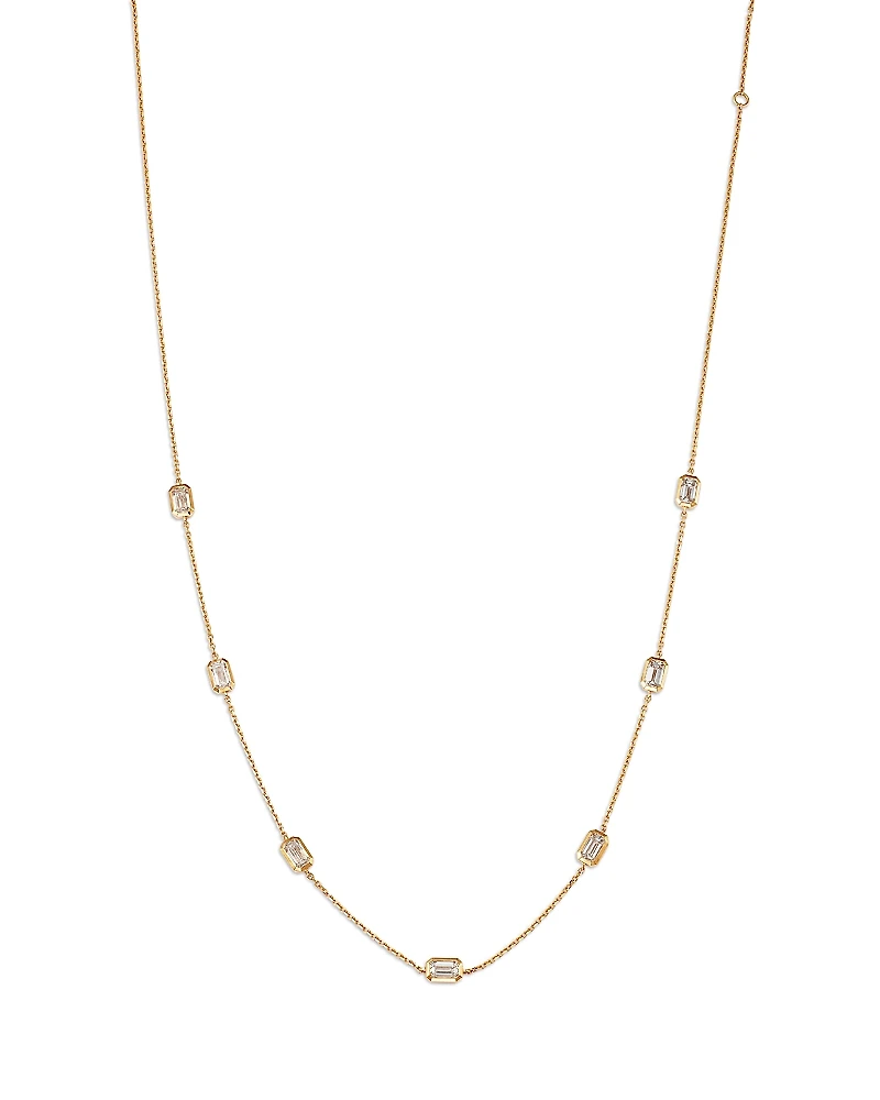 Bloomingdale's Fine Collection Luxe Collection Certified Lab Grown Diamond Emerald Cut Diamond by the Yard Collar Necklace