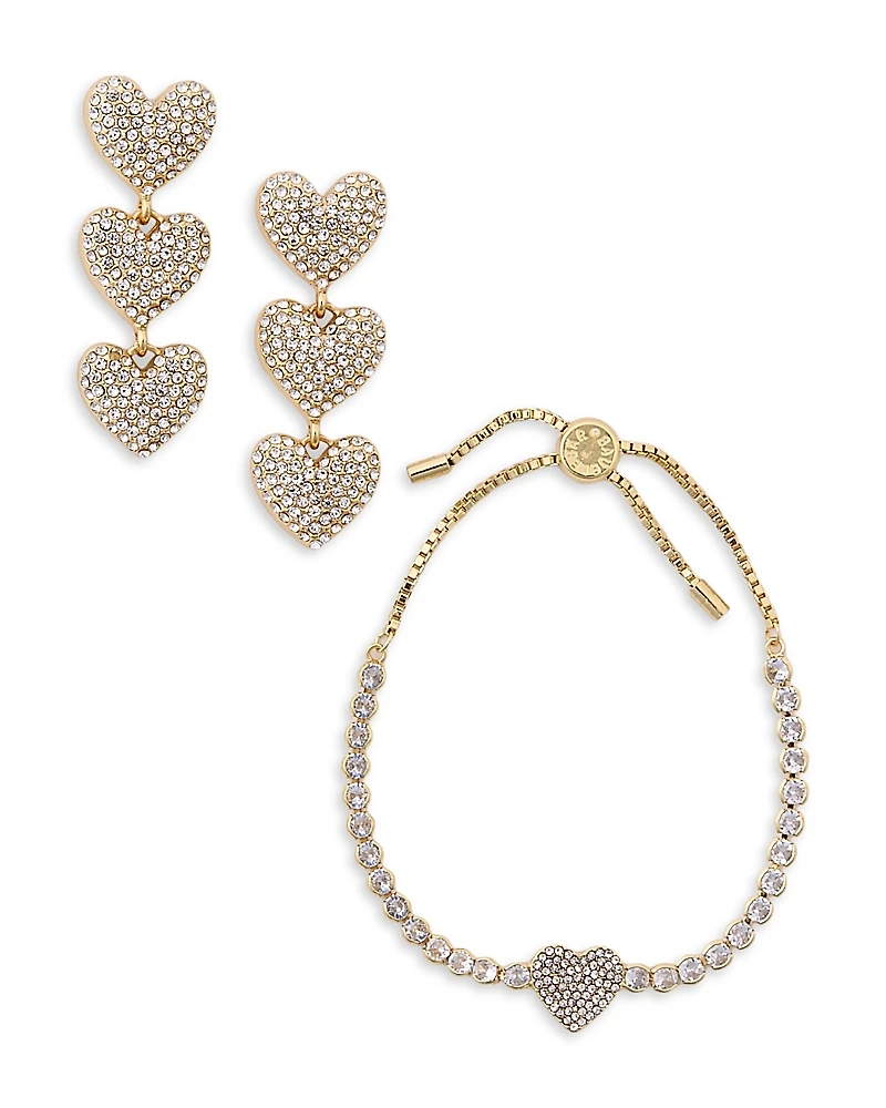 Baublebar Open Heart Earrings & Bracelet Set