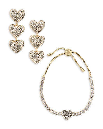 Baublebar Open Heart Earrings & Bracelet Set