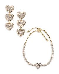 Baublebar Open Heart Earrings & Bracelet Set