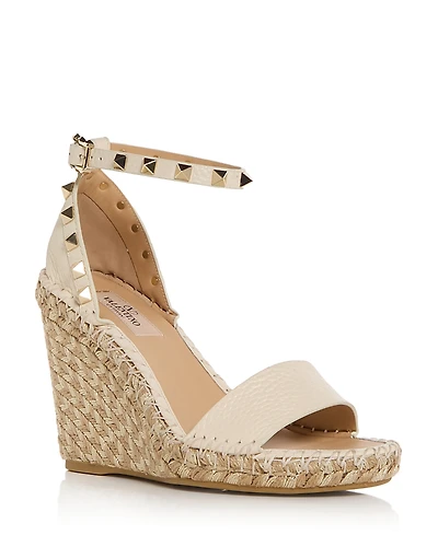Valentino Garavani Women's Rockstud Espadrille Wedge Sandals