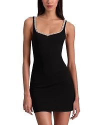 Alice and Olivia Eve Embellished Trim Sweetheart Dress