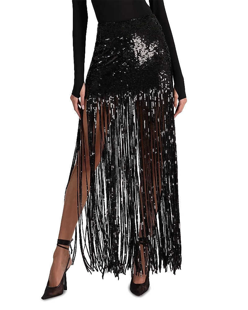 Alice and Olivia Kendra Sequinned Fringe Skirt