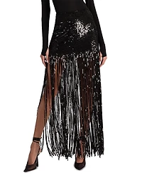 Alice and Olivia Kendra Sequinned Fringe Skirt
