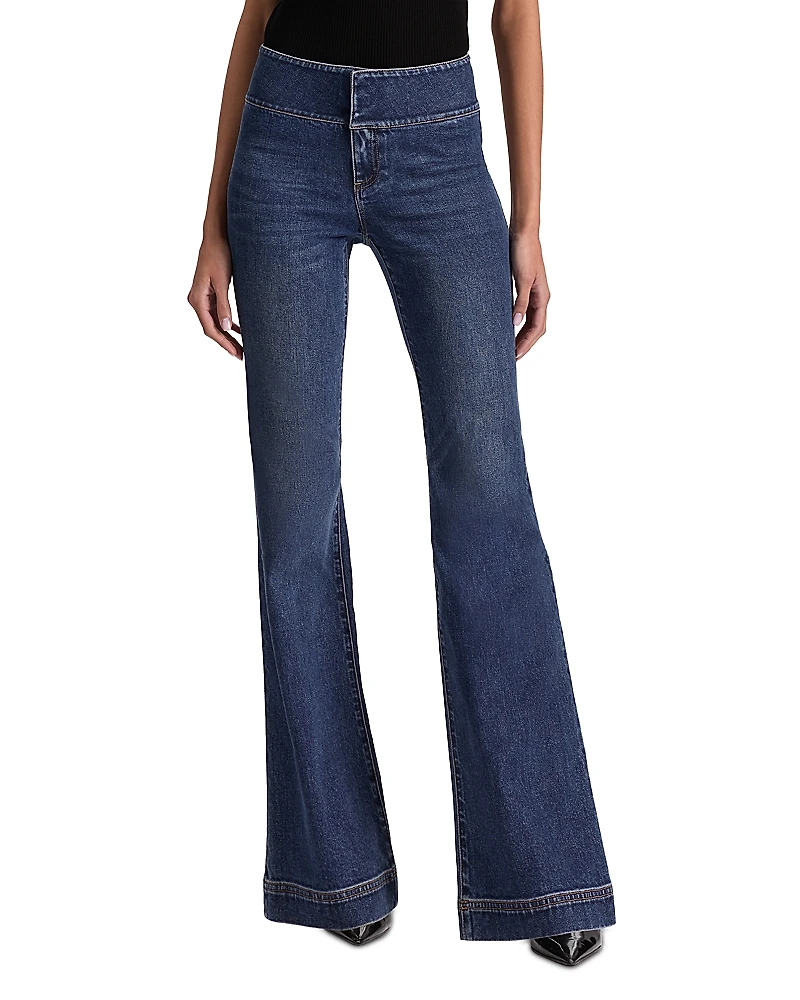 Alice and Olivia High Rise Flare Jeans