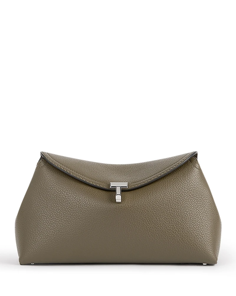 Toteme T-Lock Smooth-Leather Convertible Clutch