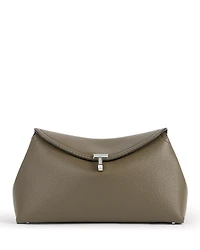Toteme T-Lock Smooth-Leather Convertible Clutch