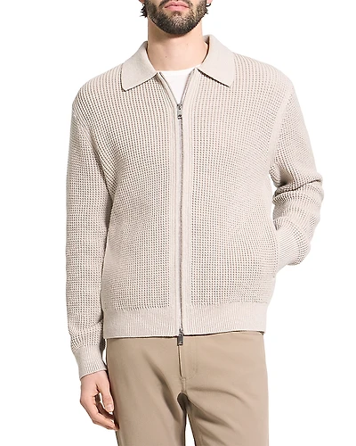 Theory Gary Collar Relaxed Fit Full Zipper Sweater