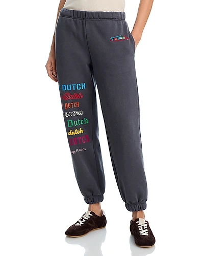 Vintage Havana Embroidered Fleece Joggers