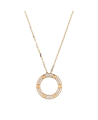 Pre-Owned Cartier Pave Love Pendant Necklace 18K Gold and Diamonds, 16.5