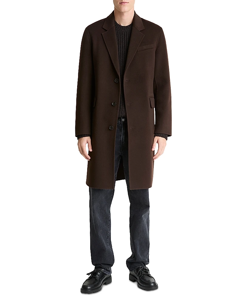 Vince Splittable Single Breasted Wool Blend Topcoat