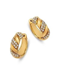 Bloomingdale's Fine Collection Diamond Patterned Hoop Earrings