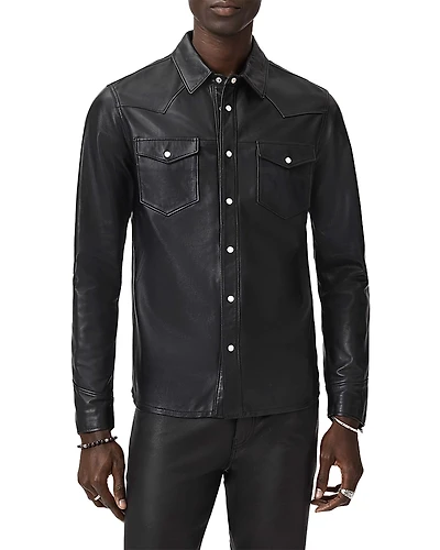 John Varvatos Sage Leather Shirt Jacket