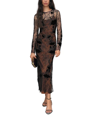 Reiss Petites Lulu Lace Detail Midi Dress