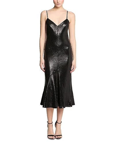 Halston Lucia Sequinned Midi Dress