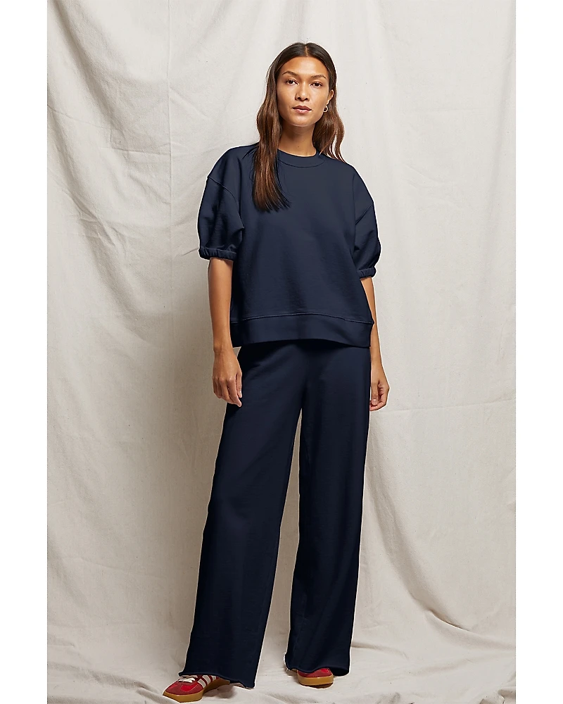 perfectwhitetee French Terry Puff Sleeve Sweatshirt