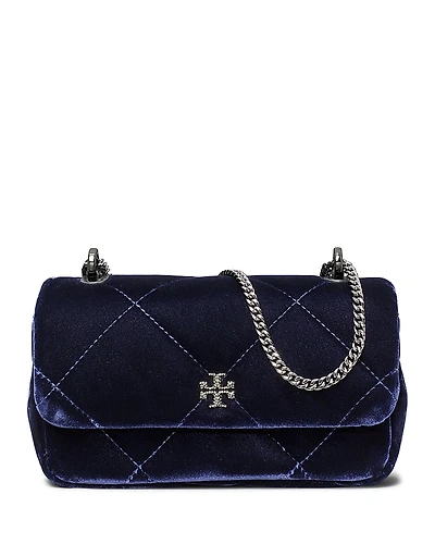 Tory Burch Kira Mini Diamond Quilted Velvet Flap Bag