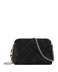 Tory Burch Fleming Quilted Suede Crossbody Bag
