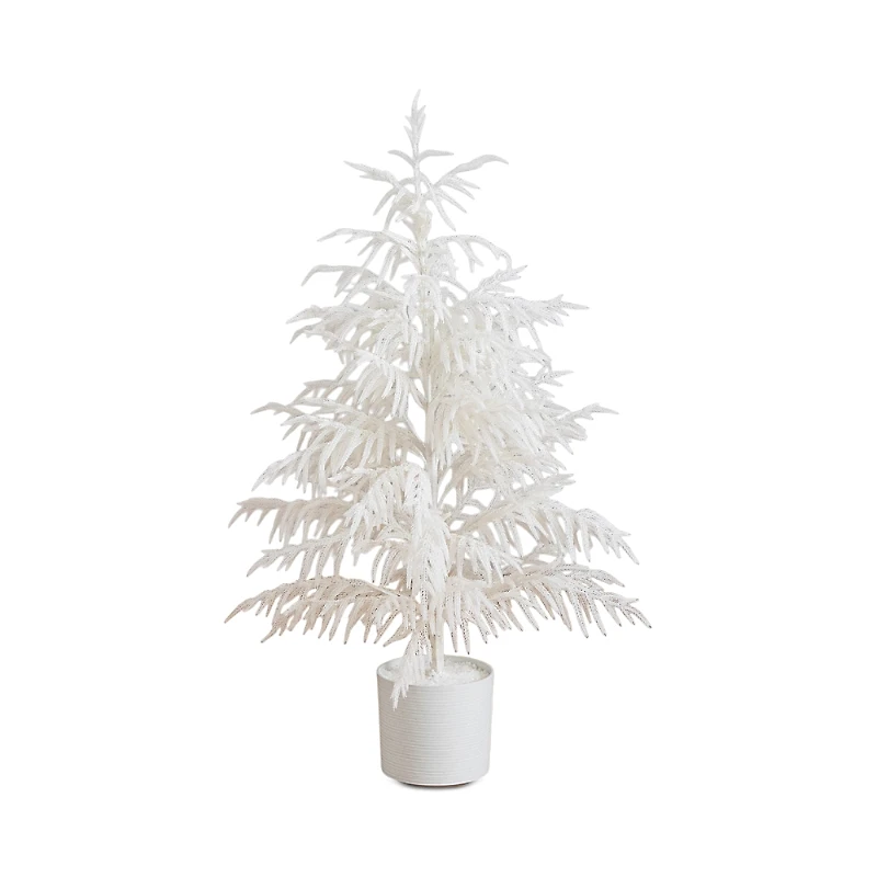 Nearly Natural Artificial Real Touch White Norfolk Island Pine 4' Christmas Tree with Natural Look
