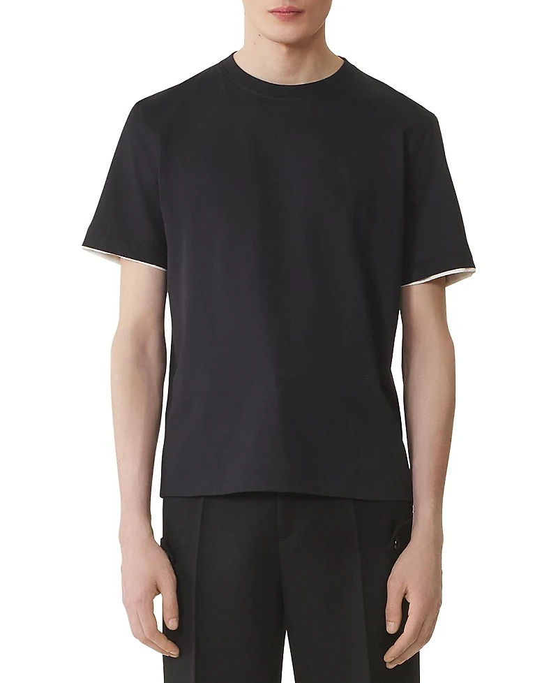 Lanvin Cotton T-Shirt with Silk Detail