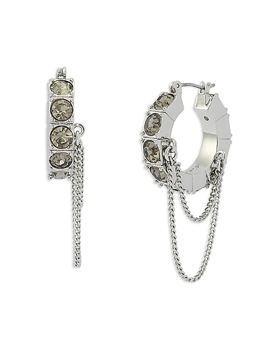 Allsaints Stone Chain Hoop Earrings