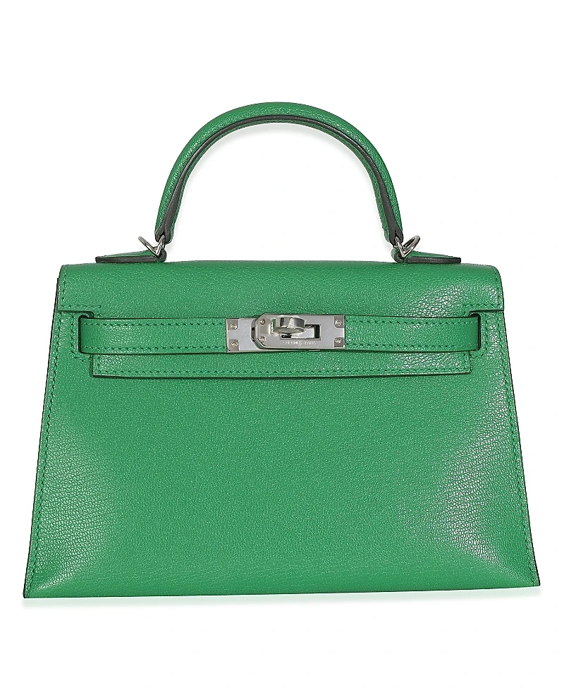 Pre-Owned HERMES Mini Sellier Kelly 20 Ii Phw Leather Handbag